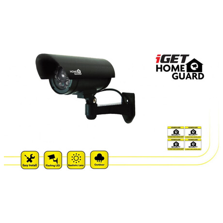 iGET HGDOA5666 - atrapa/maketa bezpenostn CCTV kamery, blikajc rv. LED,4x nlepka CCTV varovn (75020507)