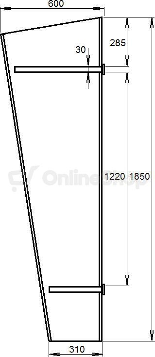 Boční stěna LANITPLAST UNI bílá / PLEXI LG1496