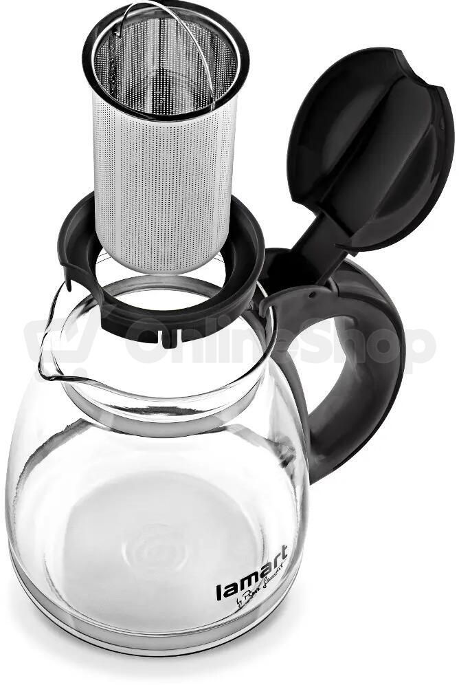 Konvice na čaj Lamart LT7027 , 1,5L ČERNÁ VERRE