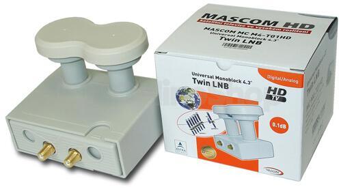 Konvertor LNB Mascom MonoBlock Twin, 2 účastníci / 2 družice