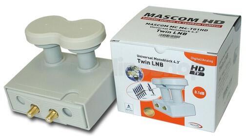 Konvertor LNB Mascom MonoBlock Twin, 2 účastníci / 2 družice