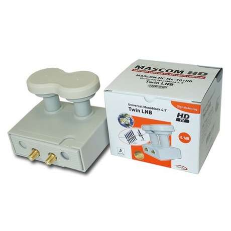 Konvertor LNB Mascom MonoBlock Twin, 2 astnci / 2 druice - Mascom MonoBlock Twin, 2 astnci / 2 druice (foto 2)