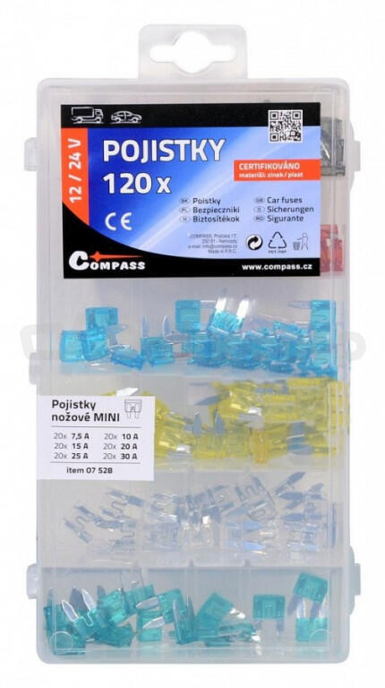 Pojistka nožová COMPASS 07528 120ks