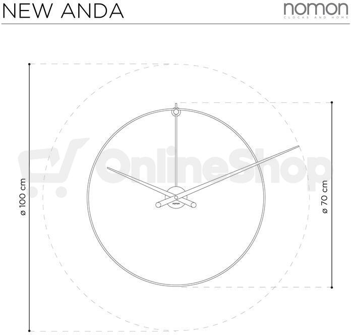 Designové nástěnné hodiny Nomon New Anda L black 100cm