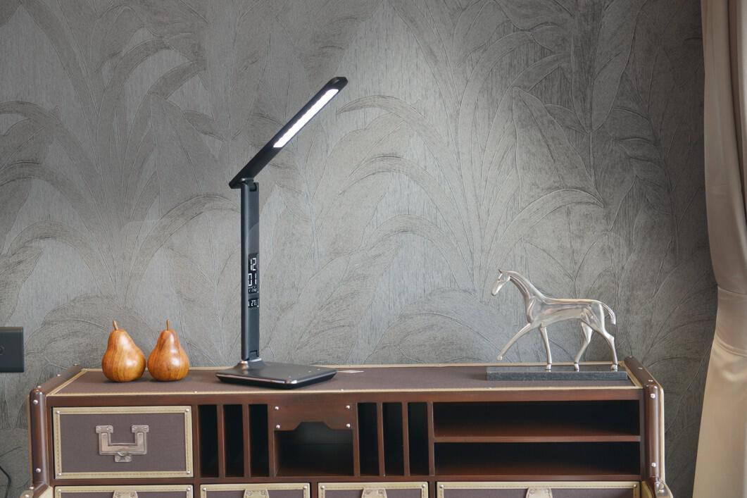 LED stolní lampička Immax KINGFISHER BLACK černá