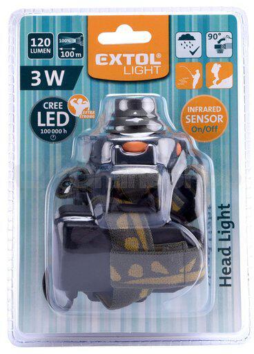 Čelovka 120lm se sensorem EXTOL-LIGHT
