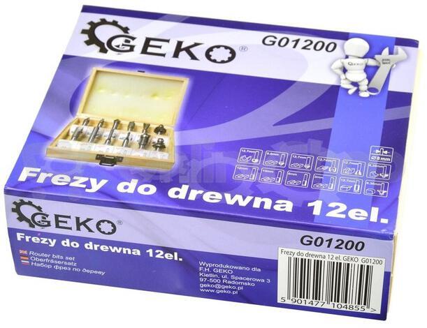 Frézy tvarové do dřeva 12ks, 8mm GEKO
