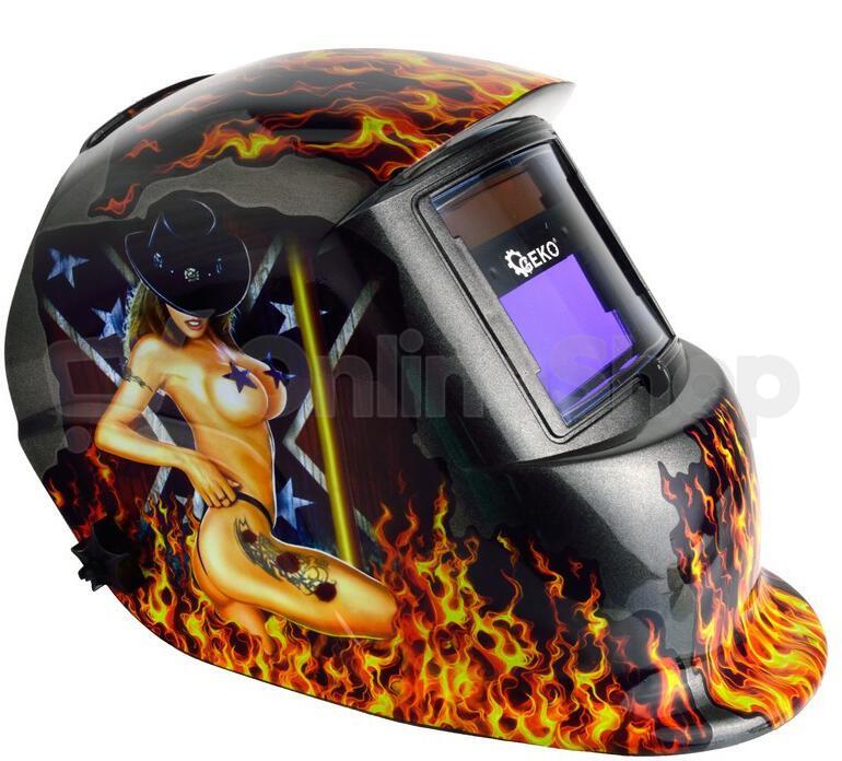 Svářecí kukla samostmívací s plameny GEKO