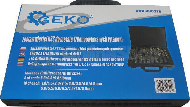 Sada vrtáků do železa, HSS 170ks, titanový potah GEKO