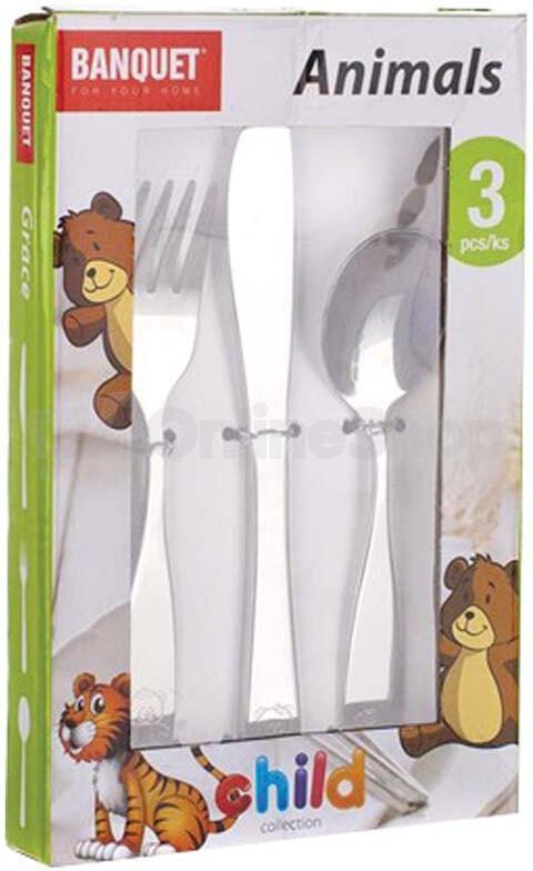 BANQUET Sada dětských příborů ANIMALS, 3 ks (41WF8503PCS)