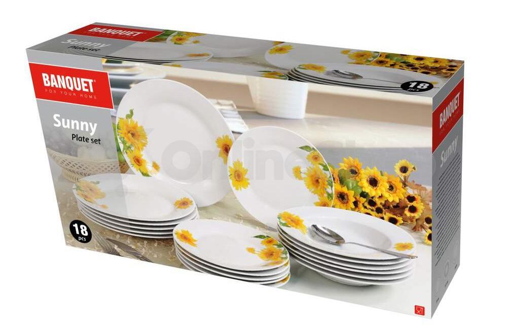 BANQUET Sada talířů SUNNY, 18 ks, OK (60XFA112074)
