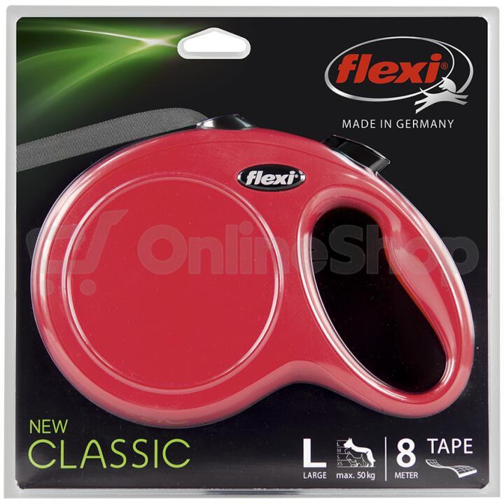 Flexi Classic NEW L pásek 8 m červené 50 kg