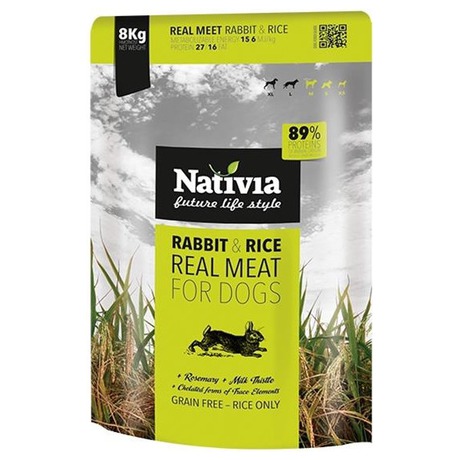 Nativia Dog REAL Meat Rabbit & Rice 8 kg