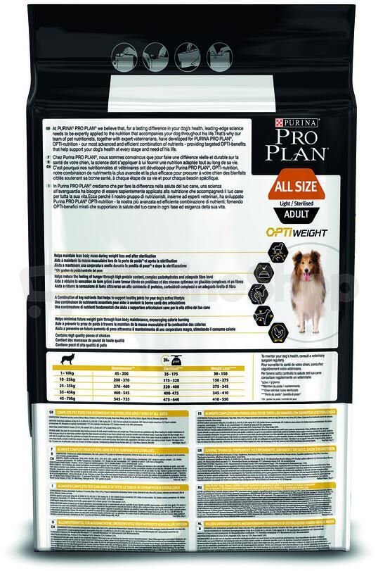 PRO PLAN Dog Adult ALL SIZE Light/Sterilised 3 kg