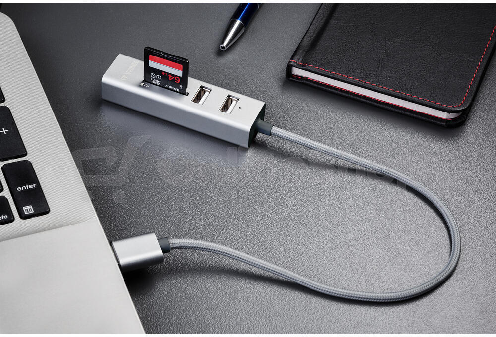 Čtečka karet Yenkee YHC 101SR USB COMBO HUB+čtečka