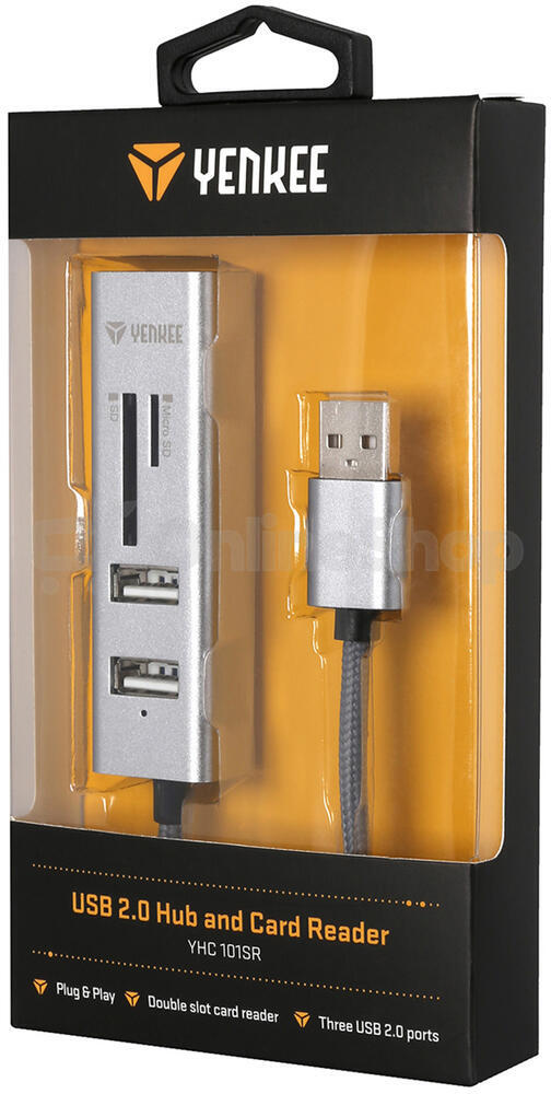 Čtečka karet Yenkee YHC 101SR USB COMBO HUB+čtečka