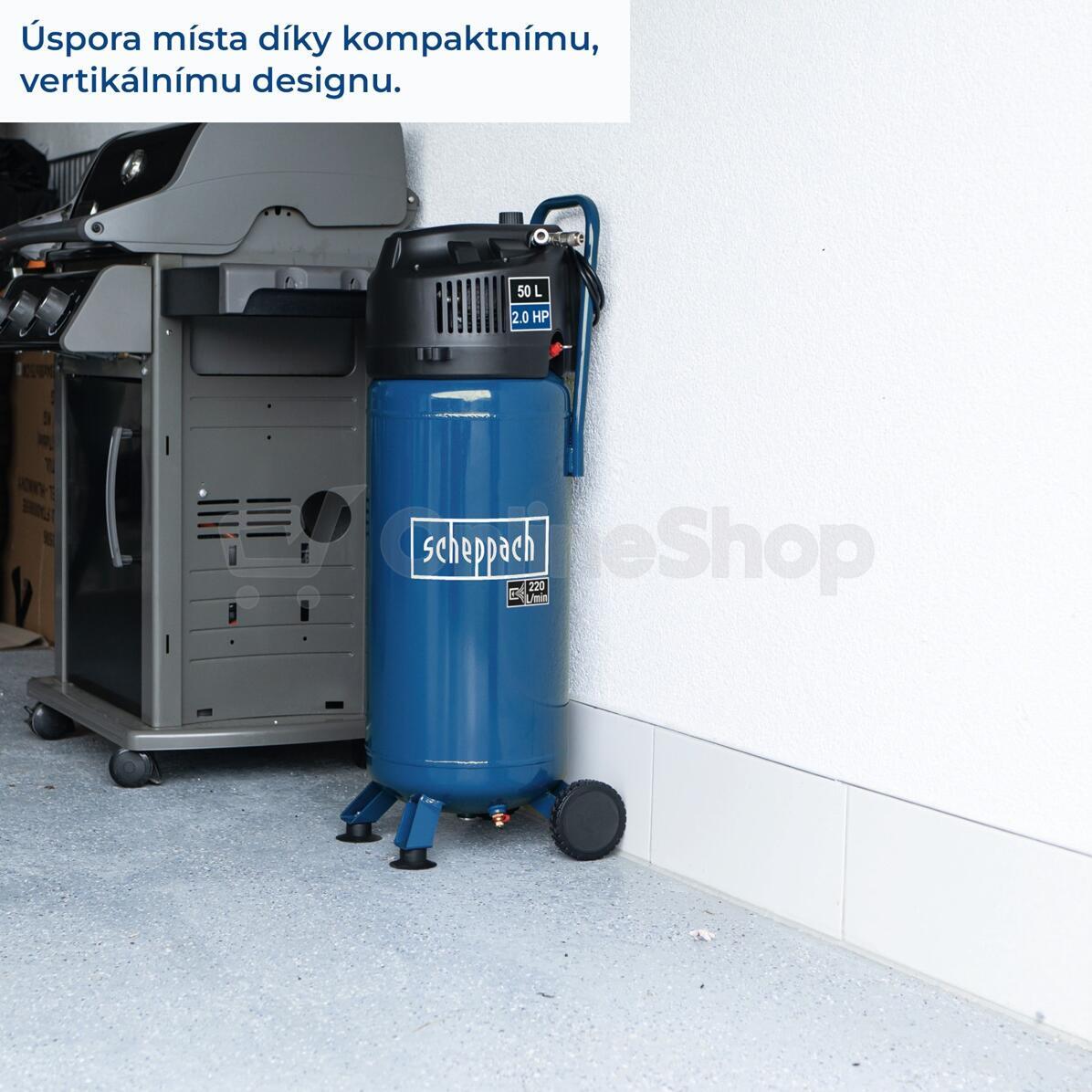 Bezolejový vertikální kompresor Scheppach HC 51 V