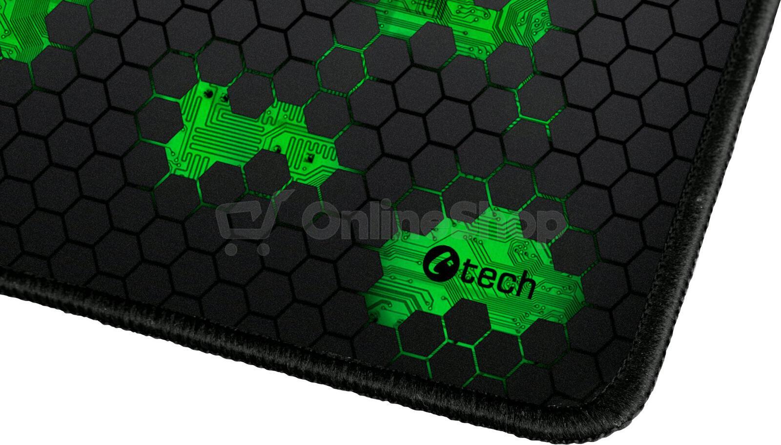 C-Tech ANTHEA, herní podložka, obšité okraje, zelená (GMP-01C-G)