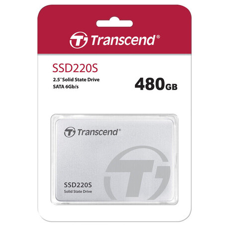 TRANSCEND SSD220S 480GB SSD disk 2.5'' SATA III 6Gb/s, TLC, Aluminium casing, 530MB/s R, 480MB/s W, stbrn (TS480GSSD220S)