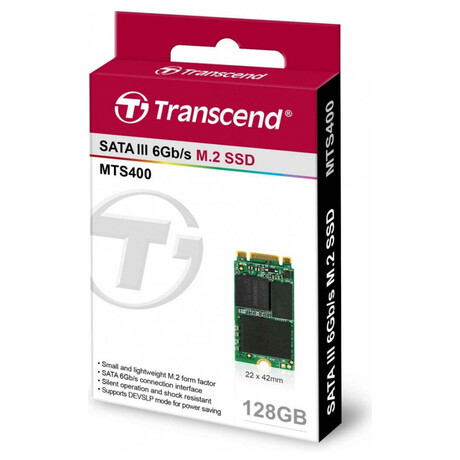 TRANSCEND MTS400S 128GB SSD disk M.2, 2242 SATA III 6Gb/s (foto 1)