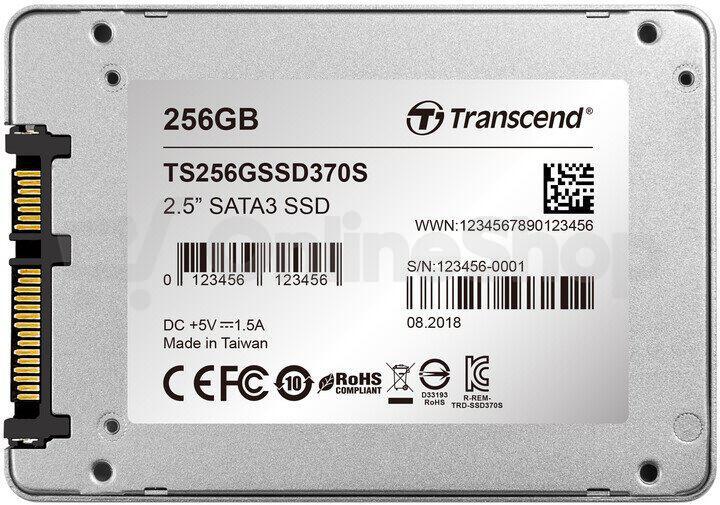 TRANSCEND SSD370S 256GB SSD disk SATA III 6Gb/s, MLC