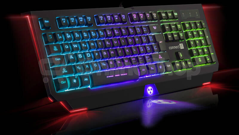 CONNECT IT BATTLE RNBW klávesnice pro hráče, vícebarevné podsvícení, USB (CI-1129)
