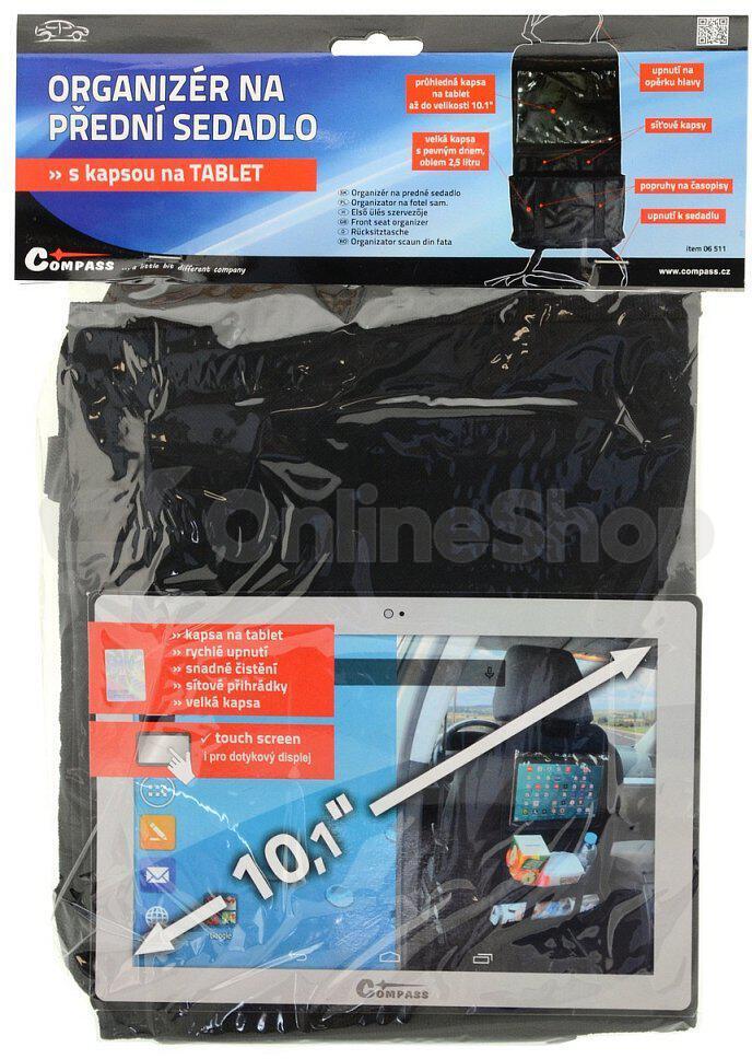 Organizér na přední sedadlo COMPASS 06511 Tablet