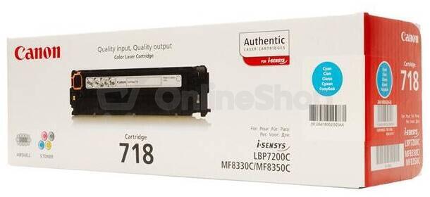 Toner Canon CRG-718C, 2900 stran originální - modrý