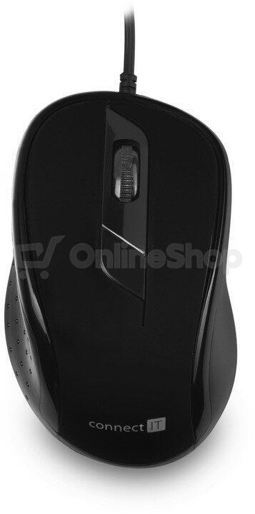 CONNECT IT Optická myš, ergonomická, USB, černá (CMO-1200-BK)