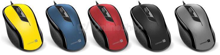 CONNECT IT Optická myš, ergonomická, USB, černá (CMO-1200-BK)