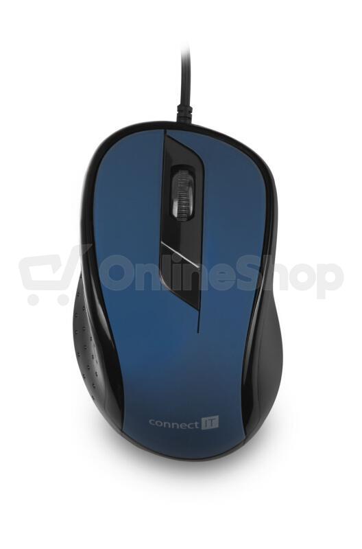 CONNECT IT Optická myš, ergonomická, USB, modrá (CMO-1200-BL)