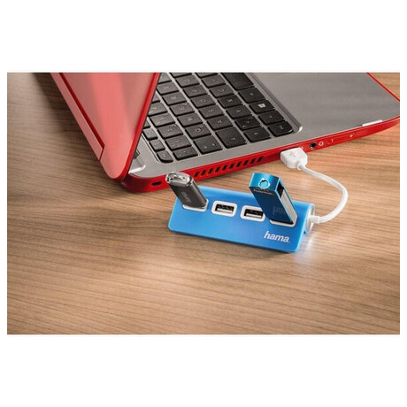 HAMA USB HUB/ 4&nbsp;porty/ USB 2.0/ modrý (foto 1)