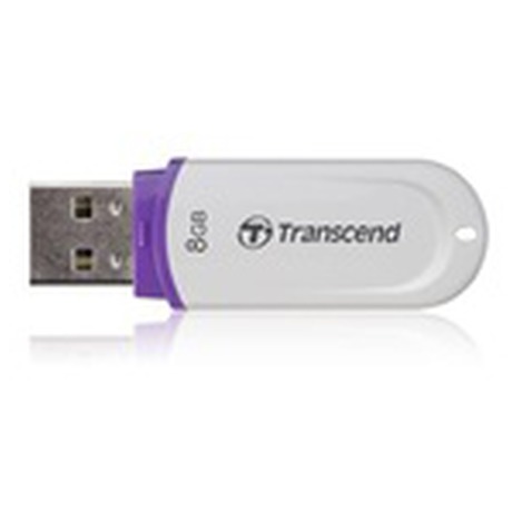 TRANSCEND USB Flash Disk JetFlash®330, 8GB, USB 2.0, White/Purple (foto 1)