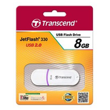 TRANSCEND USB Flash Disk JetFlash®330, 8GB, USB 2.0, White/Purple (foto 2)