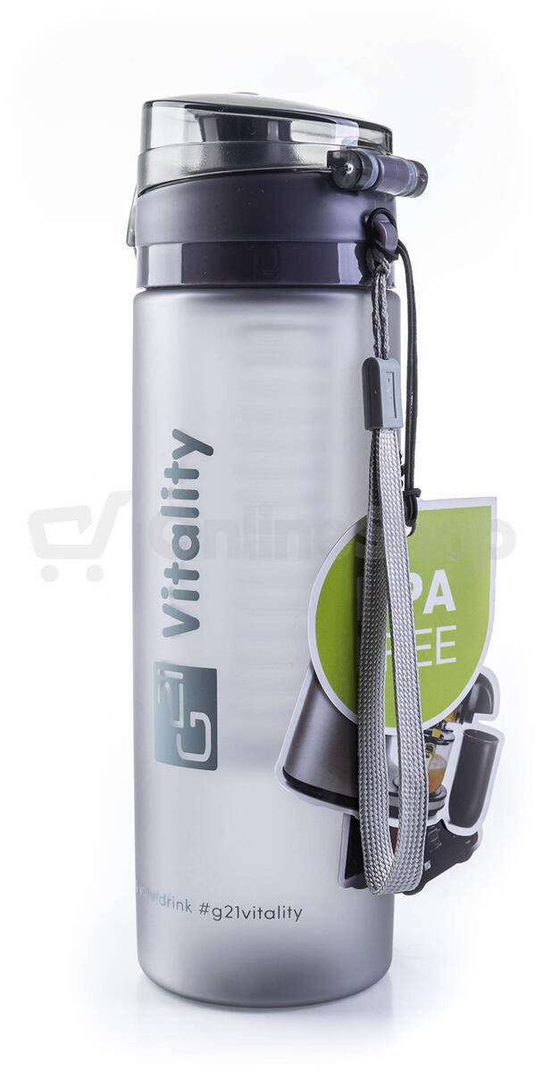 Láhev G21 na smoothie/juice, 600 ml, šedá-zmrzlá