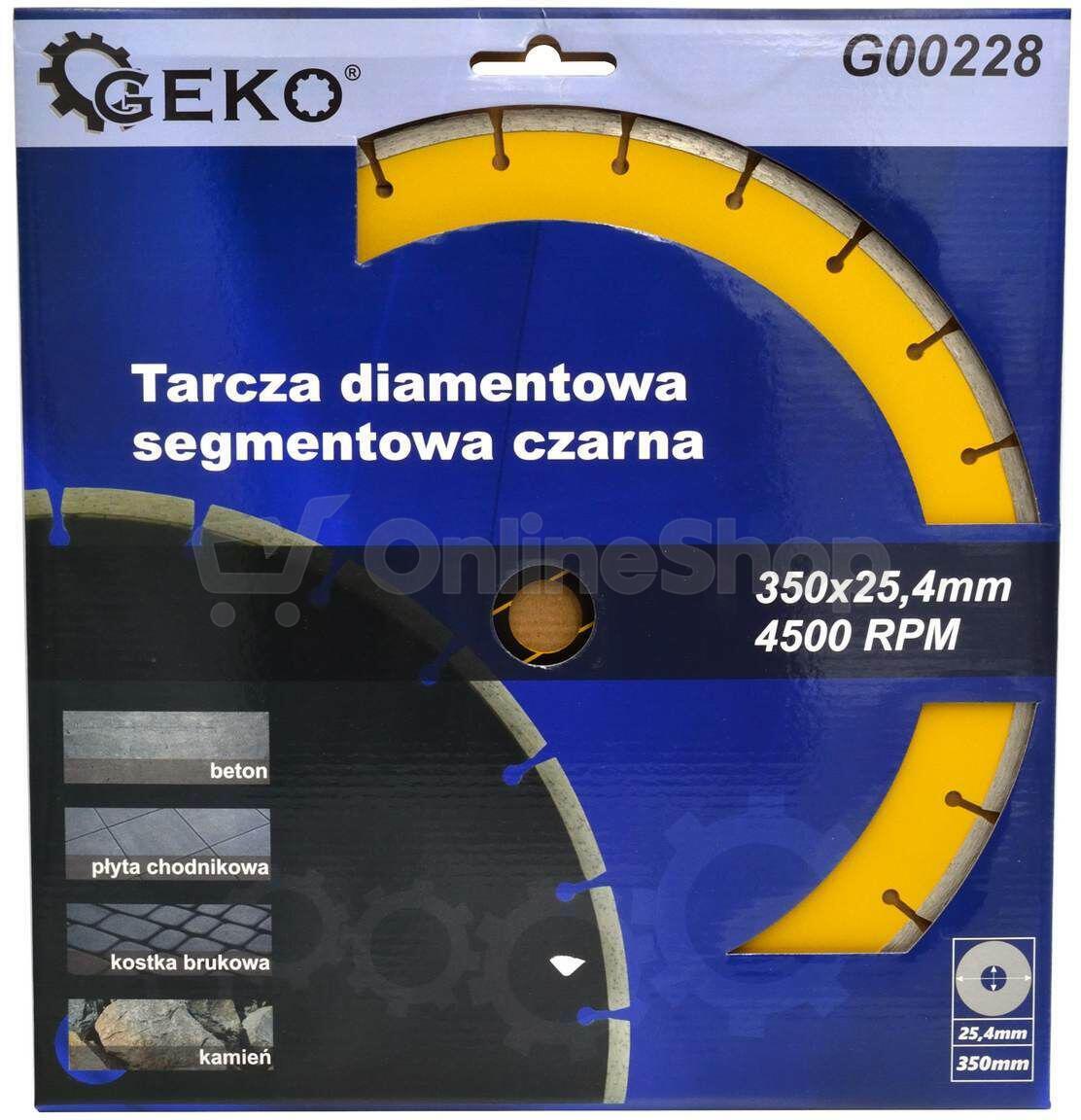 Kotouč diamantový řezný segmentový, 350x8x25,4mm GEKO