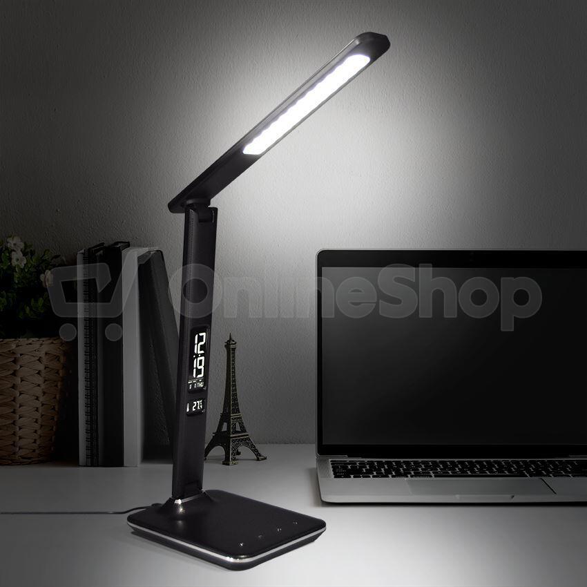 Stolní LED lampička Solight WO45-B, kůže, černá