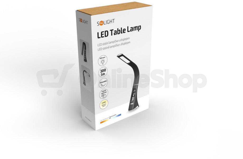 Stolní LED lampička Solight WO46-B, kůže, černá