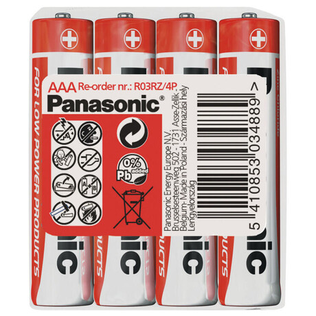 Panasonic R03 4S&nbsp;AAA Red (foto 1)