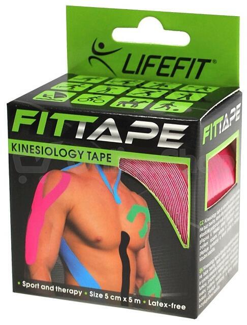 Tape LIFEFIT Kinesion 5cmx5m, růžová