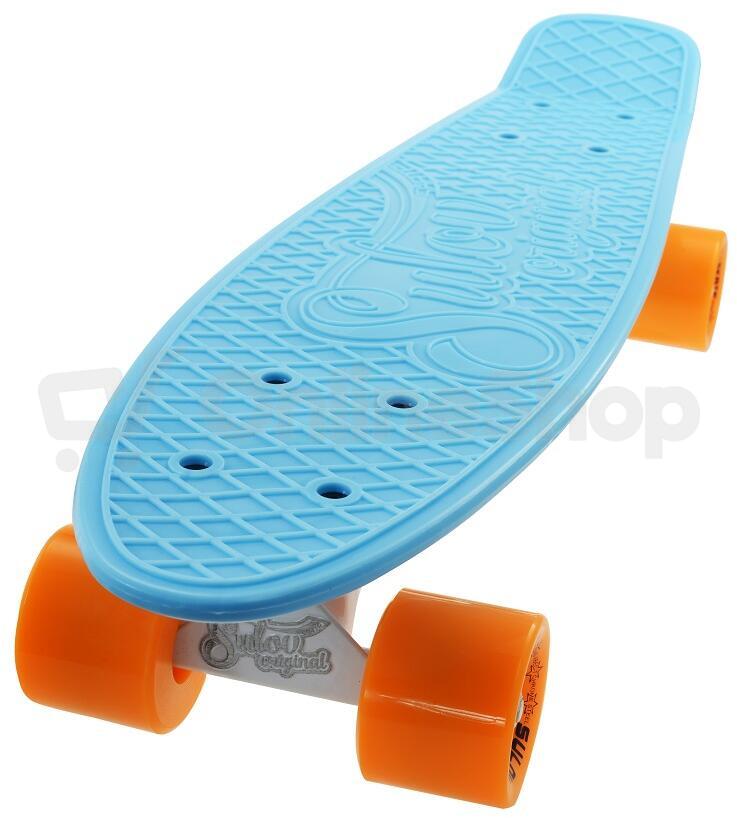 Penny board 22" SULOV® VIA DOLCE sv.modrý-mat.oranžový