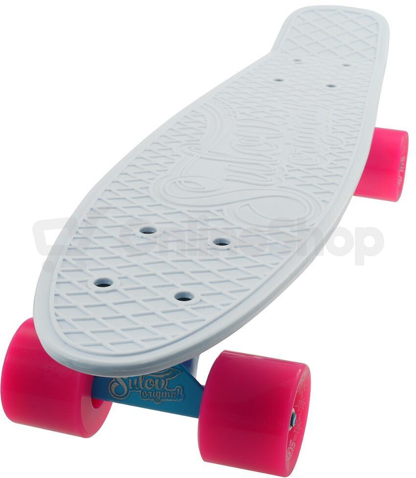 Penny board 22" SULOV® NEON SPEEDWAY bílo-růžový
