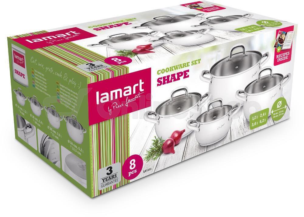 Sada nádobí Lamart Shape LT1111, 8 ks