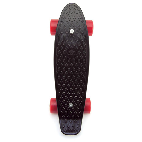 Skateboard Teddies - pennyboard 43cm, nosnost 60kg plastov osy, ern, erven kola