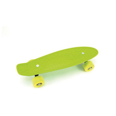 Teddies Skateboard - pennyboard 43cm, nosnost 60kg plastové osy, zelená, žlutá kola