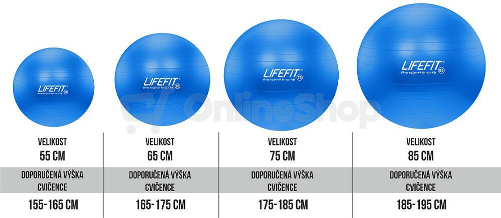 Gymnastický míč LIFEFIT® ANTI-BURST 75 cm, modrý