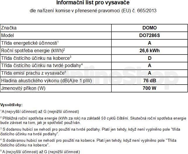 Bezsáčkový cyklónový vysavač - DOMO DO7286S