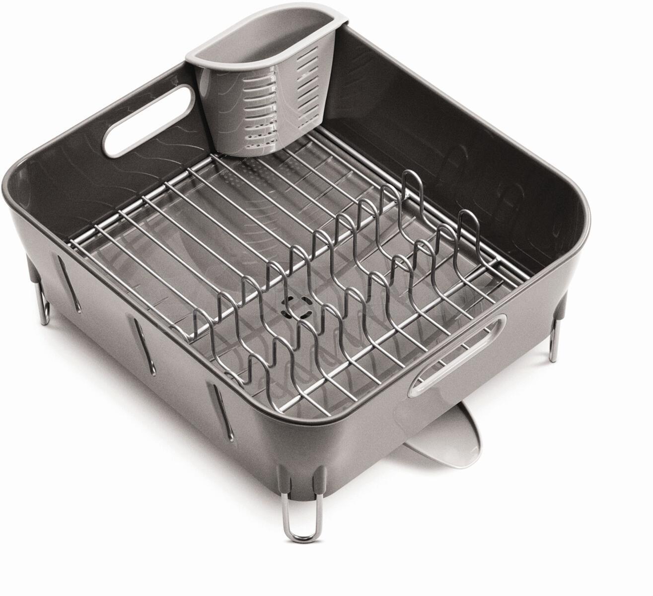 Odkapávač na nádobí Simplehuman – Compact, šedý plast KT1106