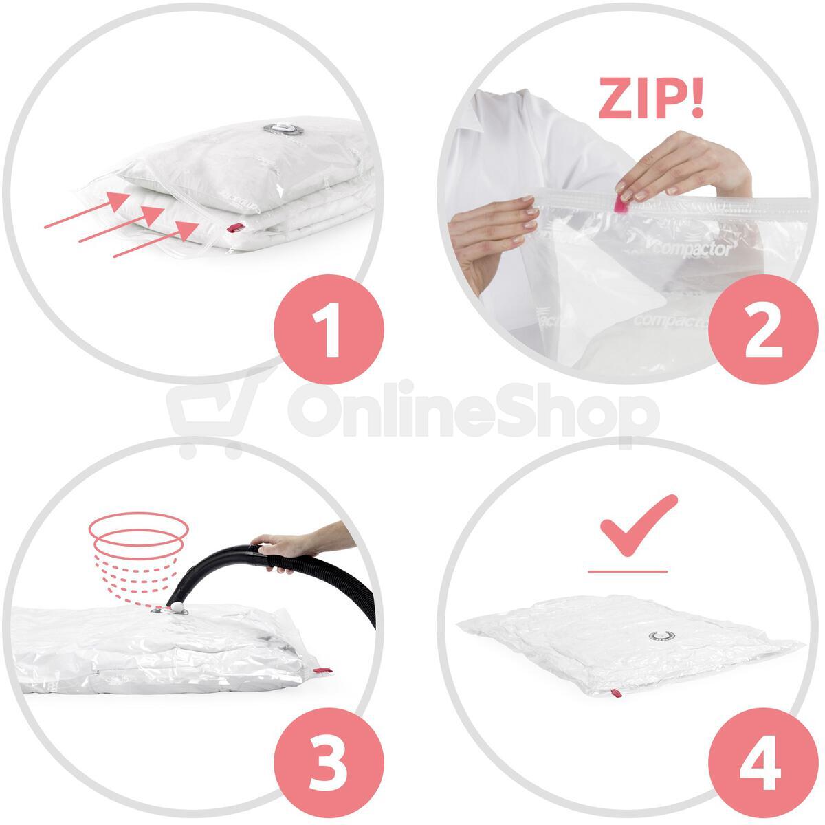 Vakuový úložný pytel Compactor Bag Aspispace XL 140 litrů, 80 x 130 cm