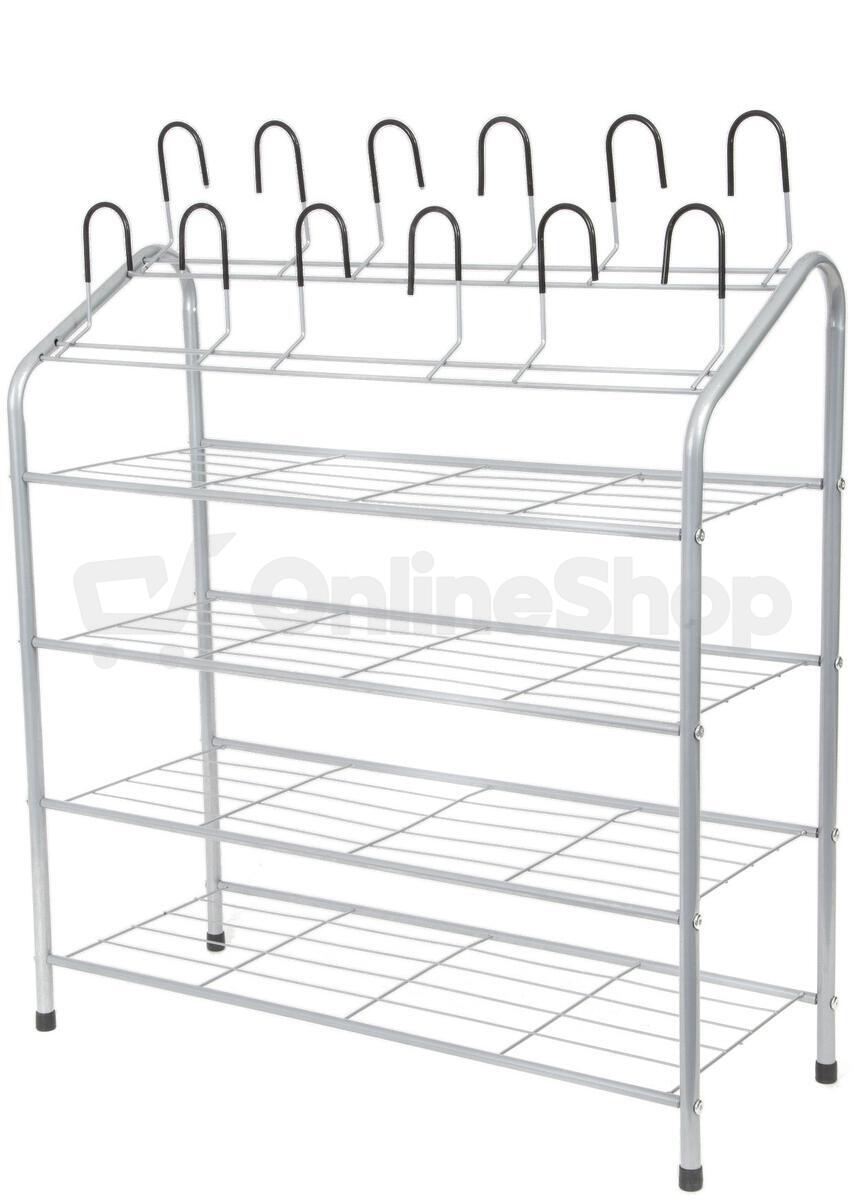 Kovový botník Compactor Harry na 18 párů bot, 69,5 x 27,5 x 88 cm